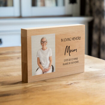 Personalised Wood Photo Block In Loving Memory, 4 of 5