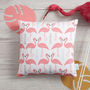 A Flamingo Flourish Cushion, Mini Or Medium, thumbnail 4 of 5