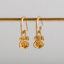 Citrine And Gold Vermeil Plated Pendant Hoop Earrings, thumbnail 1 of 5