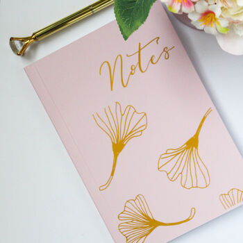 Personalised Soft Cover Gold Foil Notebook | Gingko, 2 of 4
