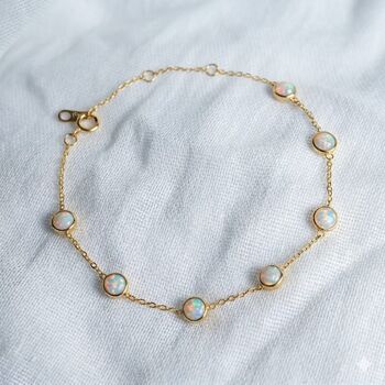 Opal Bracelet And Necklace Sterling Silver Gift Set, 2 of 6