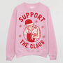 Support The Claus Women's Christmas Jumper, thumbnail 6 of 8