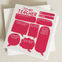 Teacher Fill In The Gaps Thank You Card, thumbnail 1 of 2