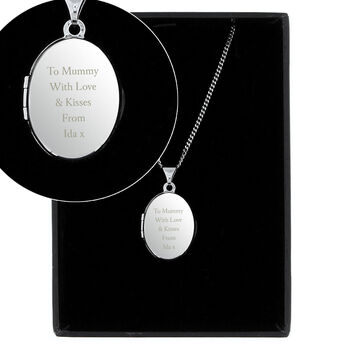 Personalised Sterling Silver Oval Locket Necklace, 7 of 10