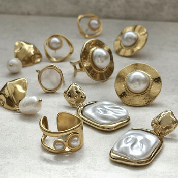 Chunky Baroque Pearl Drop Earrings, 3 of 6