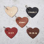 Personalised Embossed Leather Heart Keyring, thumbnail 1 of 6
