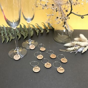 Personalised Five Christmas Wine Glass Charms, 7 of 8