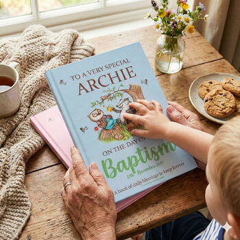 Personalised Baby Baptism Gift Book Of Blessings, 2 of 12