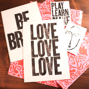 Love Letterpress Typographical Print, 7 of 11