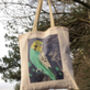 Turquoise Budgie Tote Bag, thumbnail 1 of 4