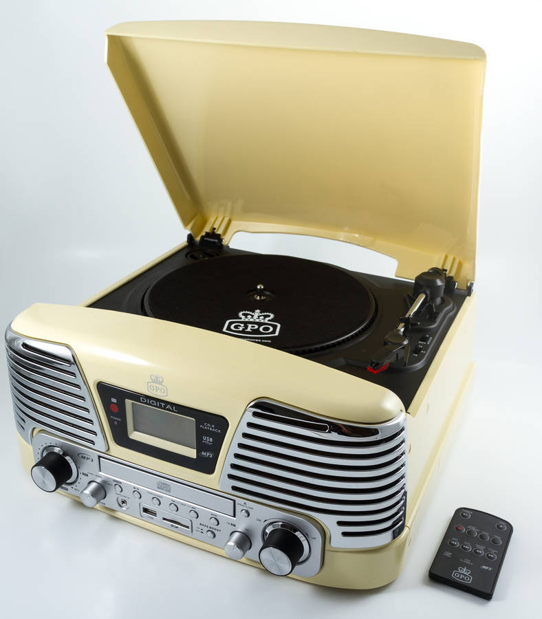 gpo memphis retro style vinyl record player by protelx ltd ...