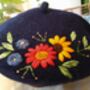 Navy Beret Hat With Daisy Flower, thumbnail 4 of 5