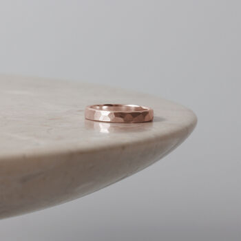 Brushed Hammered 9ct/18ct Gold 3mm Ring, 5 of 8