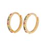 9ct Solid Gold Rainbow Cz 12mm Hoop Earrings, thumbnail 3 of 4