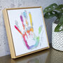 Personalised Family Handprints Framed Tile, thumbnail 2 of 4