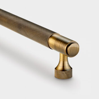 Solid Brass Antique Gold Knurled Door Bar Handles By Pushka Home   Normal Solid Brass Antique Gold Knurled Door Bar Handles 