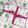 Christmas Flamingo Gift Wrapping Paper Roll Or Folded, thumbnail 1 of 3