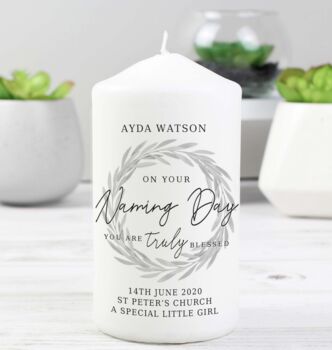 Personalised Christening Pillar Candle, 3 of 8