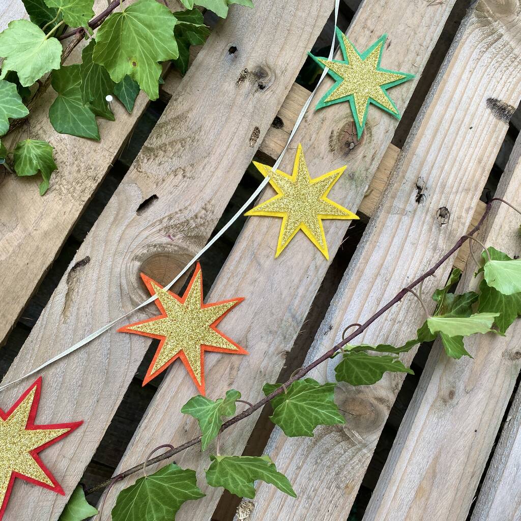 Rainbow Star Garland By Robin's Bobbins