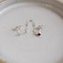 Sterling Silver Starburst Birthstone Chained Mini Studs, thumbnail 3 of 4
