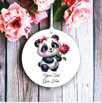 Personalised Cute Rose Animal Panda Decoration, 2 of 2