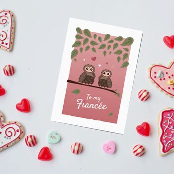 'To My Fiancee' Valentines Day Card, 4 of 12