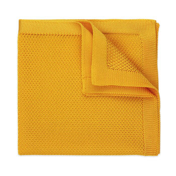 Mustard Yellow Knitted Neck Tie, Bow Tie And Pocket Square Variations Made From Soft Polyester | Gents Formal Accessories | Gift For Him | Wedding Tie, 10 of 12