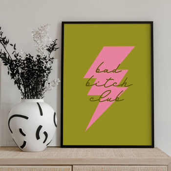Bad Bitch Club Poster Purple Pink Or Green, 2 of 3