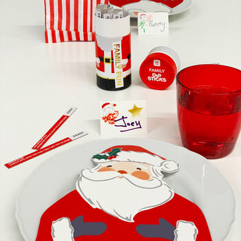 Christmas Santa Shaped Napkins And Place Cards, 3 of 5