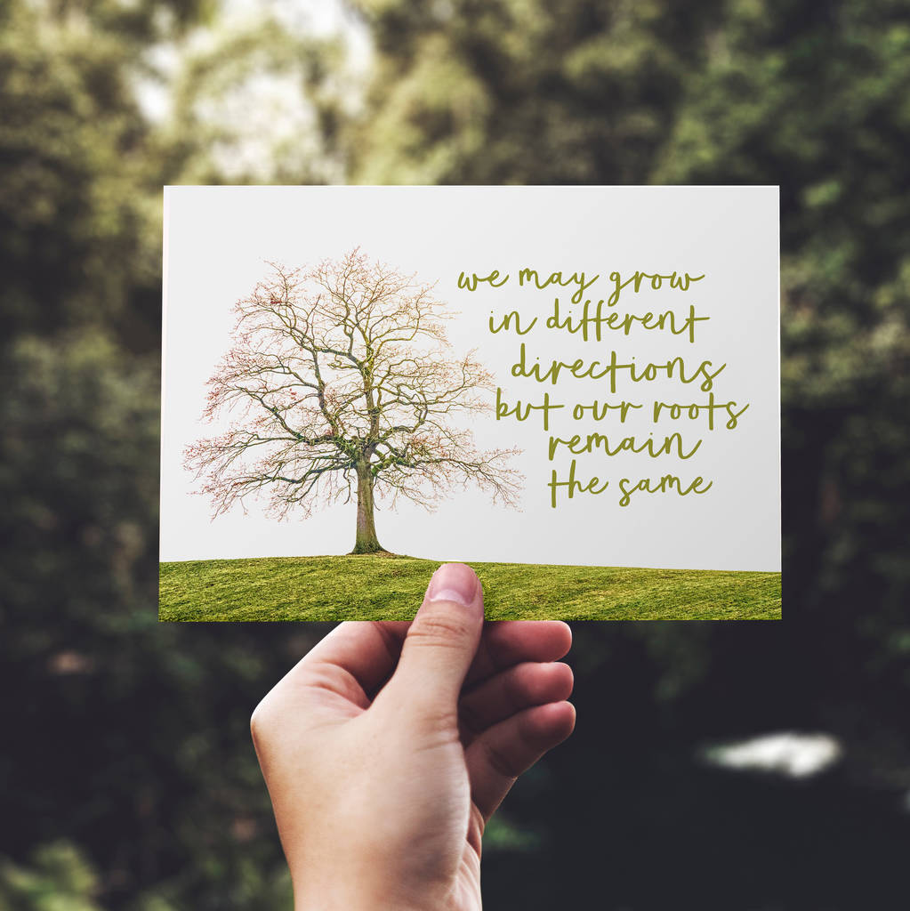 Our Roots Remain The Same Card A5 By Giddy Kipper | notonthehighstreet.com