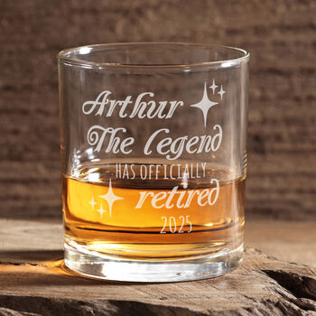 The Legend Has Retired Retirement Hip Flask And Whiskey Glass, 5 of 5
