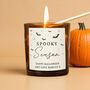 Personalised Spooky Amber Glass Candle, thumbnail 1 of 5