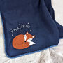 Fox Personalised Baby Blanket New Baby Gift, thumbnail 2 of 4
