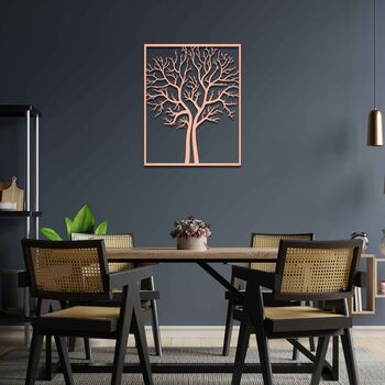Handmade Wooden Tree Silhouette Wall Art For Living Room Decor, 4 of 9