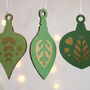 Christmas Tree Decoration Set, Green With Gold, thumbnail 4 of 5