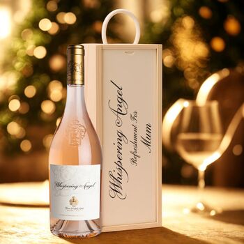 Personalised Whispering Angel Rose Wine Gift Set, 2 of 4