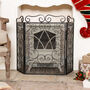 Ornate Scrolled Design Fire Screen And Spark Protector, thumbnail 3 of 7