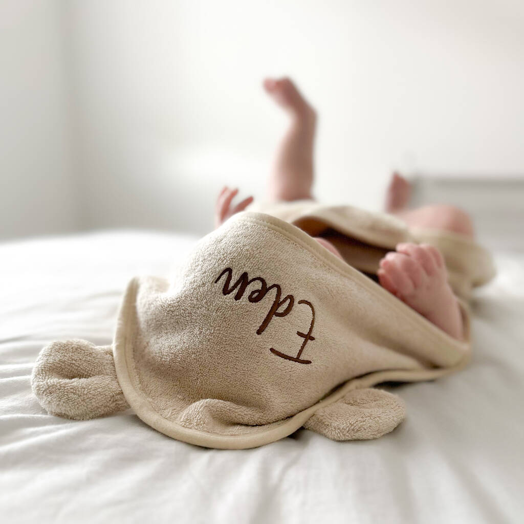 Personalised Hooded Towel In Natural Beige, 1 of 7