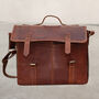 Men's Leather Rugged Satchel Bag Briefcase Gift, thumbnail 3 of 10