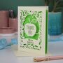 Personalised Papercut Teacher Apple Card, thumbnail 1 of 7