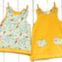 Reversible Pinafore Dress Yellow Summer Meadow, thumbnail 1 of 7