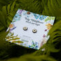 Inky Daisy Wildflower Wooden Stud Earrings, thumbnail 4 of 11