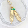 Emerald Earrings In 18ct Gold Leaf Design, thumbnail 1 of 8