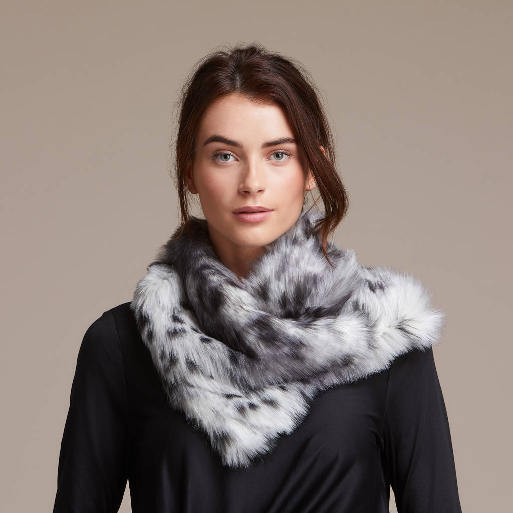 Luxuriously Soft Faux Fur Asymmetric Scarf By Hele