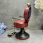 Barber’s Chair Table Clock – Red And Black Metal Ornament, thumbnail 6 of 12