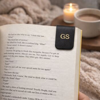 Personalised Vegan Leather Magnetic Bookmark, 3 of 8