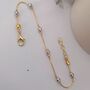 Silver Ball Charm Slim Gold Plated Thread Bracelet, thumbnail 2 of 3