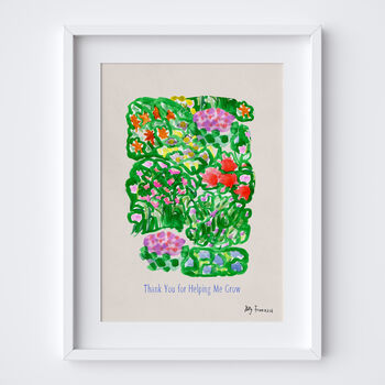 Teacher Thank You Helping Me Grow Art Print, 5 of 6