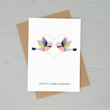 Personalised Love Birds Wedding Anniversary Card, 2 of 2