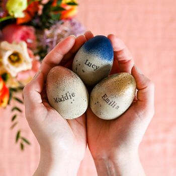 Personalised Concrete Name Easter Eggs, 4 of 7